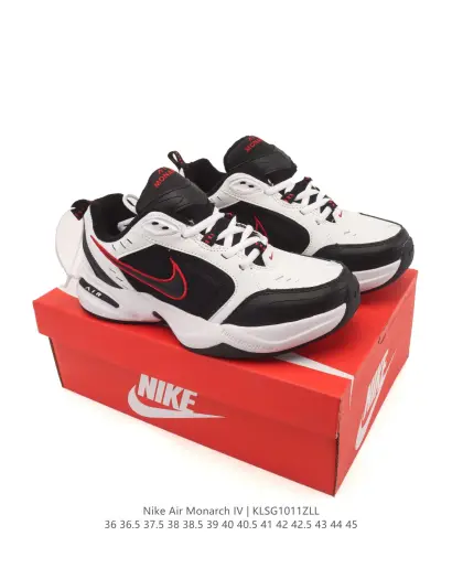耐克 Nike Air Monarch IV男女子训练鞋厚底老爹鞋休闲复古运动鞋.Nike Air Monarch IV 运动鞋为你打造出众的训练装备,耐穿鞋面提供有效支撑.轻盈泡绵结合 Nike Air 缓震配置,塑就舒适非凡的迈步体验.皮革、合成材质与织物组合鞋面,塑就经典外观,经久耐穿,全掌内嵌式 Air 缓震配置,缔造出众缓震体验,舒适非凡,支撑力强,硬质橡胶外底经久耐穿,提供可驾驭多种地面的出众抓地力. 类型:男女鞋 货号:415445-102 编码:KLSG1011ZLL